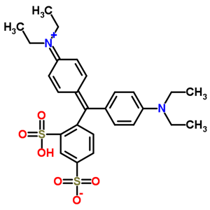 Ethanaminium,N-[4-[[4-(diethylamino)phenyl](2,4-disulfophenyl)methylene]-2,5-cyclohexadien-1-ylidene]-N-ethyl-,inner salt(116-95-0)